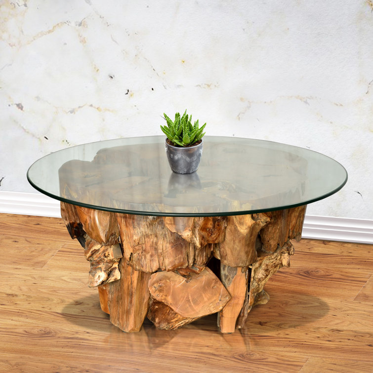 Loon Peak® Ora Solid Wood Pedestal Coffee Table with Storage Wayfair